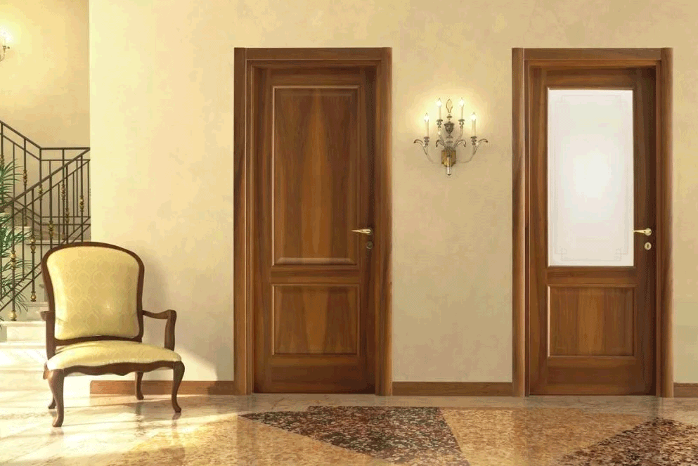 деревянные двери в интерьере
